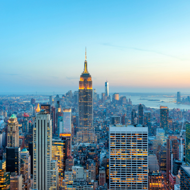 Midtown Manhattan with the Empire State Building in the center