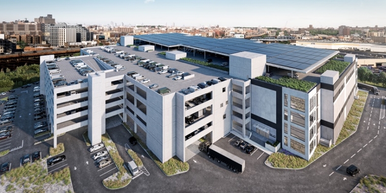 Aerial rendering of the Bronx Logistics Center - Turnbridge Equities; ARCO Design/Build Industrial